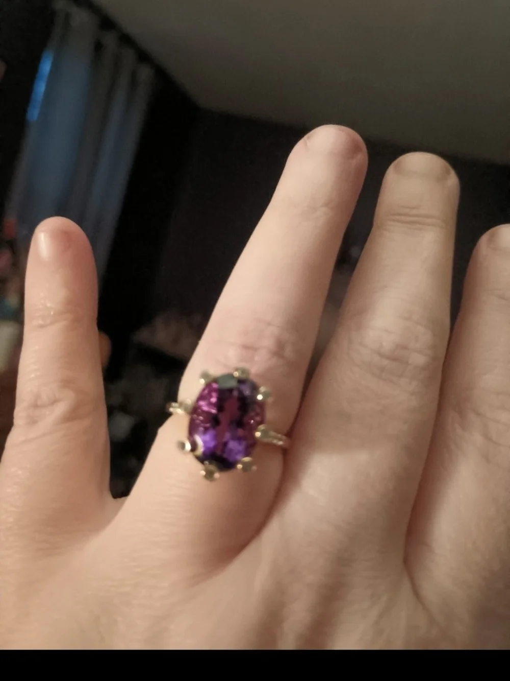 Premium Moroccan Amethyst And White Zircon Accent Sterling Silver Ring